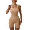 Shorts de una pieza con rosca transfronterizos europeos y americanos, Ropa deportiva elástica sin costuras, Ropa de yoga de una pieza para fitness, Traje de una pieza