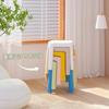 Banquito Pequeño Doméstico de Plástico Banquito Bajo Apilable Engrosado Baño Mesa de Centro Silla para Sala de Estar Silla para Niños Banquito Redondo Pequeño de Plástico