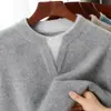 Engrosado Nuevo Otoño e Invierno Engrosado Simple Holgado Suéter Básico Suéter Cardigan de Manga Larga para Hombre Cuello Redondo