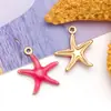 Pendente de Estrela-do-Mar Colorida Esmaltada em Aço Inoxidável Transfronteiriço Europeu e Americano Pulseira da Série Oceano Acessórios de Joias DIY