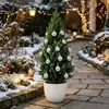 Planta en maceta de árbol de Navidad pequeño de Amazon, mini árbol de Navidad creativo de mesa para decoraciones de fiesta de Navidad, pino y abeto