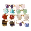 Accesorios Transfronterizos Anillo de Piedra Natural Cruda Piedra Natural Amatista Anillo Chapado en Oro Cristal Irregular Joyería Sencilla