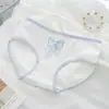 Ropa interior de algodón puro color azul agua para mujer, entrepierna 100% algodón, estilo japonés, tiro medio, suave, linda, transpirable, shorts de triángulo para estudiantes