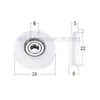 Rodamientos con Recubrimiento de Plástico 608 Rodillo con Ranura 624U Polea para Puertas y Ventanas Deslizantes 625 Ranura de Eub de Nylon Fabricante 626