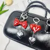 Novo Chaveiro Pingente Coração Vermelho Pingente Laço Dongdaemun Penduricalho de Bolsa Joia Elegante de Acrílico