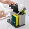 Estante de Almacenamiento de Cocina de Acero Inoxidable, Caja de Almacenamiento Multifuncional Integrada con Drenaje para Cucharas, Cuchillos, Tenedores y Palillos, Artículos de Cocina
