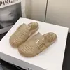 Pantuflas Transparentes de Cristal con Punta Cerrada Estilo Birkenstock para Mujer, Nuevo Modelo Verano 2026, Sandalias Planas de Moda Brillantes de Media Tira