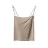 Top Tubo de Seda Gelo para Mulheres com Bojo Fixo, Camisola Anti-Exposição, Pode Ser Usado como Camada Interna ou Externa, Lindo Design nas Costas, Top Sexy