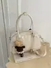 Bolsa tote estilo retrô coreano com losangos de diamante bordada a linha bolsa de ombro casual de nicho bolsa de corrente de alta moda para o dia a dia sob o braço ombro único