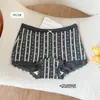 Calzoncillos tipo bóxer para mujer de estilo francés con estampado floral pequeño, de cintura media, ajustados a la cadera, 10A, de algodón puro antibacteriano, con entrepierna extendida, shorts de seguridad para mujer