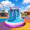 Pequeño Parque de Atracciones para Padres e Hijos Castillo con Piscina, Tobogán Acuático Inflable para Exteriores Hecho de Tela Oxford para Adultos y Niños