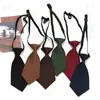 MIMI Mini Corbata Súper Corta Pequeña para Mujer Negro Puro Marrón Café Verde Oscuro Rojo Café Mate Sin Golpear Accesorios Estudiantiles