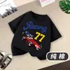 Roupa Infantil Meninos Camiseta de Algodão Puro Manga Curta 2025 Novo Verão Crianças Maiores Top Solto Pulôver da Moda para Meninos