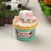 Acessórios de resina DIY de desenho animado, gatinho de xícara super fofo tridimensional com cola de creme, presilhas de cabelo, fivelas de sapato, chaveiros, pingentes