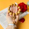 Fábrica de Artesanato Chenxing do Condado de Hengshan Atacado Sândalo Dourado Sândalo Vermelho Escultura em Sândalo Wufu Linmen Contas de Buda Pulseira de Mão Anel de Correr