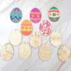 Nuevas Decoraciones de Huevos de Madera 2023 Decoraciones para Fiesta de Pascua Pintura de Colores Manualidades DIY Adornos Colgantes