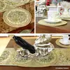 Base para vaso Suporte europeu para copo Base isolante térmica para xícara de chá Tapete de mesa Base para cinzeiro Junta para luminária de mesa de escritório Pano para base de vaso
