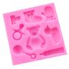 Urso Garrafa Letras Luvas Molde de Silicone para Fondant Molde para Decoração de Bolo de Chocolate DIY Panificação