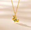 Colar Pingente Unicórnio Fantasia Banhado a Ouro Antigo Prata de Lei S925 Feminino Dopamina Elegante Acessível Luxo Versátil Corrente de Clavícula