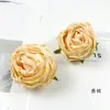 Flor Artificial con Bordes Quemados, Cabeza de Rosa, Flor Falsa con Borde Quemado para DIY, Flor para Pasador Vintage, Adorno Pequeño para Escena de Boda