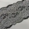Exquisito Encaje de Nylon Negro y Blanco Listo para Usar de 18 cm con Forma de Rosa para Ropa y Accesorios Íntimos