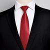 Corbata Roja para Hombre con Estilo de Cremallera, Ropa Formal para Bodas, Novio, Negocios, Anudada a Mano, Fácil de Jalar Sin Nudos