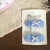 Clip de Cabello Nuevo Estilo Primavera Encaje Fresco Cuadros Lunares Lazo Clip Lateral Clip Bb para Niños