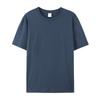 Camiseta de manga curta com gola redonda de algodão 79000g, meia manga de 180g, cor sólida, camiseta solta, camiseta publicitária com impressão de logotipo
