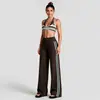 Conjunto de yoga transfronterizo para mujer, secado rápido, espalda bonita, lunares, bloques de color, sujetador deportivo para exteriores, conjunto para correr y fitness