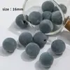 16mm Flocado Pelo Curto Redondo Contas Furo Reto Contas Soltas DIY Contas Artesanais Fio Caneta Corrente de Celular Acessórios de Joia Material