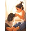 Pintura Decorativa Mural Estilo Ins Linda Mascota Chica Pintura en Aerosol Póster Pintura Personalizada con Marco Interior Venta al Por Mayor Lienzo para Sala de Estar Pintura Colgante