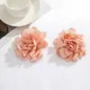 Europa y Estados Unidos joyería transfronteriza pendientes de flores grandes con sentido del diseño de tela exagerado flor de verano flor nicho pendientes de flores