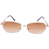 Gafas de Sol para Mujer 2024 Nuevo Verano Color Gradual Cyber Celebridad Gafas de Sol Sin Montura de Lujo Ligero 8301