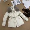 2026 Invierno Nuevo Estilo Coreano Cuello Grande de Piel Chaqueta de Algodón Abrigo para Mujer Cintura ceñida Adelgazante Longitud Media Engrosado Cálido Top para Mujer