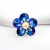 Broche de Flor de Cristal e Pérola Feminino Decorativo Presente Acessórios Elegantes de Alto Padrão