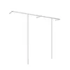 Estante de exhibición para tienda de ropa acero inoxidable cepillado simple estante vertical de pared estante de exhibición con barra colgante plateada para ropa de mujer