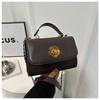 Bolsa Texturizada Feminina Vintage Flor Bolsa de Corrente Ombro Transversal 2024 Nova Grande Capacidade Pequena Quadrada para o Dia a Dia