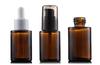 Frasco conta-gotas de borracha marrom para atacado matéria-prima frasco de emulsão 30ml frasco de vidro cosmético para óleo essencial frasco de amostra vazio