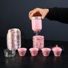 Juego de Té de Viaje para Mujer Zisha Exterior Una Tetera Cinco Tazas Portátil Una Tetera Cinco Tazas Separación de Agua y Té Taza Rápida