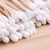 Bastoncillos de Algodón Desechables con Palitos de Madera de Doble Punta para Limpieza de Oídos, Eliminación de Maquillaje, Cuidado de Belleza y Limpieza, Hechos de Algodón Puro y Certificados