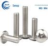 TM304 Aço Inoxidável Ranhura Cruzada Grande Máquina de Cabeça Chata Parafuso de Fio Grande Parafuso de Máquina de Cabeça Pan Parafuso de Cogumelo M3M4