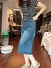 Jeans cortos lavados de estilo retro americano para mujer, selección de verano, nuevos shorts holgados de pierna ancha de cintura alta hasta la rodilla