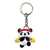 Fornecimento Direto da Fábrica Acessórios Chaveiro Panda Atleta Material de Borracha Macia Espessada Pingente de Chaveiro para Mochila Plano 2D