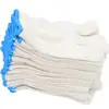 Luvas de Proteção do Trabalho Fio de Algodão Linha de Algodão Fio de Proteção de Nylon Luvas Antiderrapantes Tricotadas Espessadas Resistentes ao Desgaste Atacado Mão Dupla Trabalho