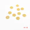 Tampas e Espaçadores de Flor Oca de Cobre Banhados a Ouro 18K14K com Forte Retenção de Cor, Acessórios de Joias DIY Feitos à Mão para Pulseiras e Colares