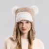 8404 Touca de Inverno Transfronteiriça Acolchoada para Proteção de Orelhas Estilo Coreano Fashionável Mais Fácil de Combinar Chapéu Chapéu Lei Feng Feminino Moderno à Prova de Frio e Quente