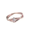 Anillo de la Suerte Hueco de Flor de Moda Personalizado Anillo de Diamante Imitación Moissanita Sentido Avanzado Temperamento Anillo de Nicho