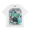 Hermosa Moda Hell Star Ins Mismo Estilo Vintage Estampado Top para Hombre y Mujer Casual a la Moda Algodón Puro Lavable Camiseta de Manga Corta