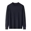 Suéter de lana cepillada estilo Old Money con mezcla de seda, nueva colección otoño/invierno 2026 para hombre, calibre 16, doble hilo de 43 count, suéter de cachemira de color sólido para hombre