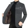 Nueva Chaqueta para Hombre Otoño/Invierno 2026 de Alta Calidad con Cuello Alto, Botones, Chaqueta de Chenilla para Hombres de Mediana Edad y Jóvenes, Estilo Papá
